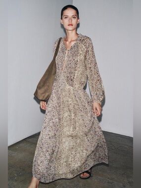 Zara ZW Collection Metallic Thread Dress. Size Medium.